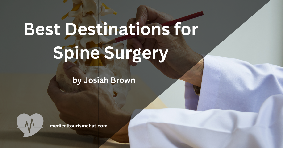 Spine surgeon reviewing MRI scans with a patient considering surgery abroad